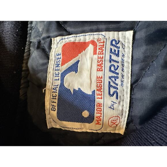 VINTAGE 80s New York Yankees STARTER Satin Jacket XL Button Bomber USA Made - Picture 16 of 16